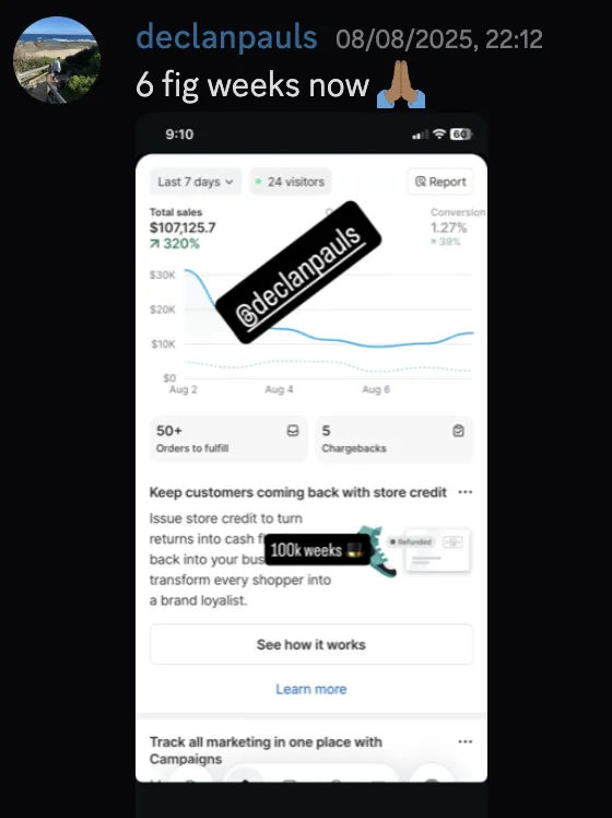 Declan — $107k week