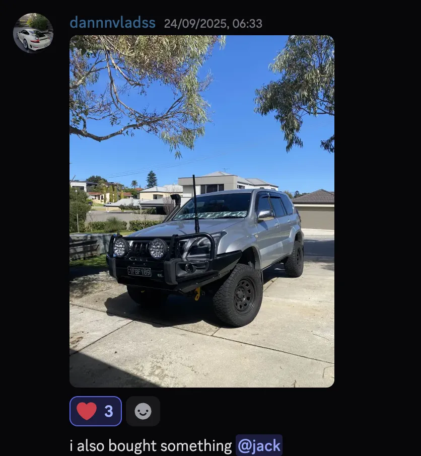 Dan — bought a car