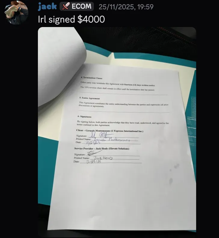Jack — IRL signed $4,000 contract