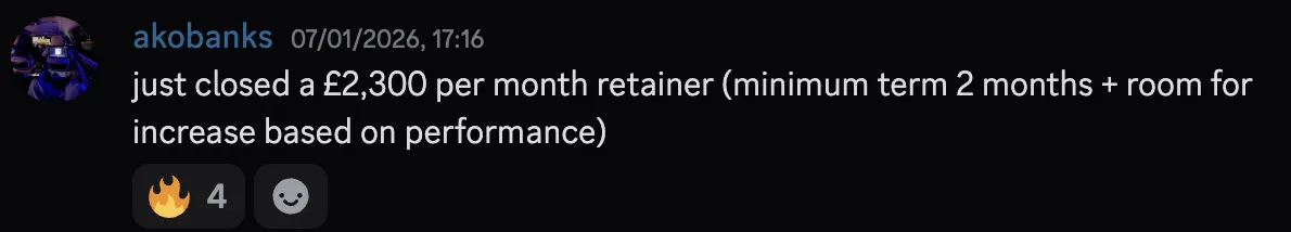 akobanks — £2,300/month retainer closed