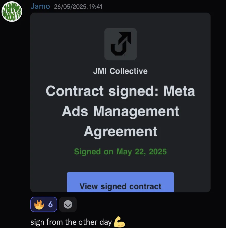 Jamo — JMI Collective Meta Ads contract signed