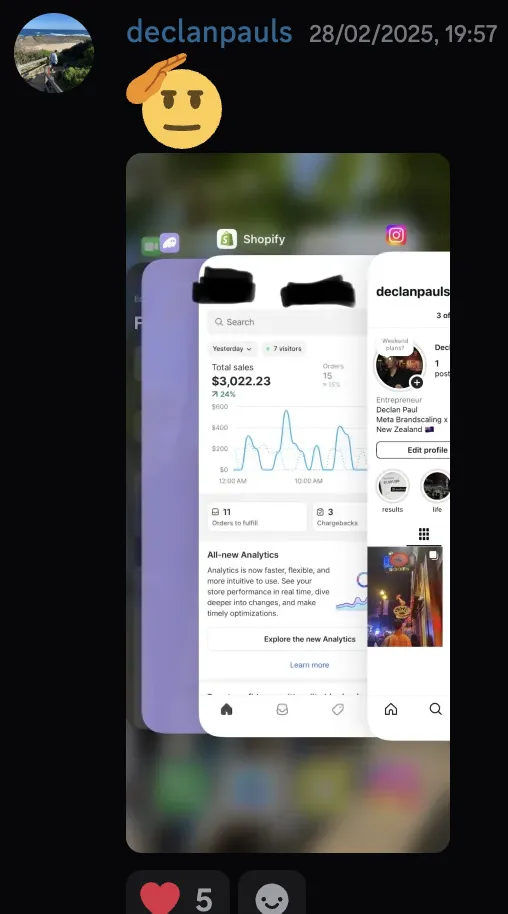 declanpauls — $3,022 sales yesterday, +24%, 15 orders