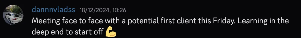 dannnvladss — meeting face to face with potential first client this Friday